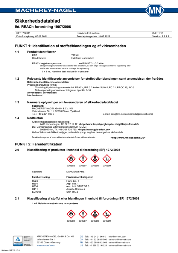 

Haloform test mixture in n pentaneml

